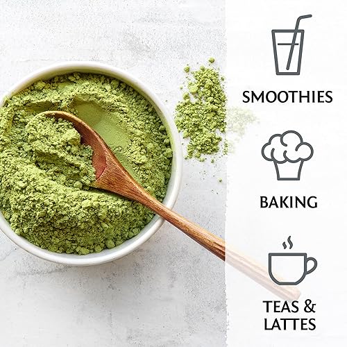 Miniatura 4 de Té verde matcha orgánico en polvo de grado culinario Matcha para batidos, hornear lattes, vegano, sin azúcar ni lácteos, 225 porciones Sunwarrior