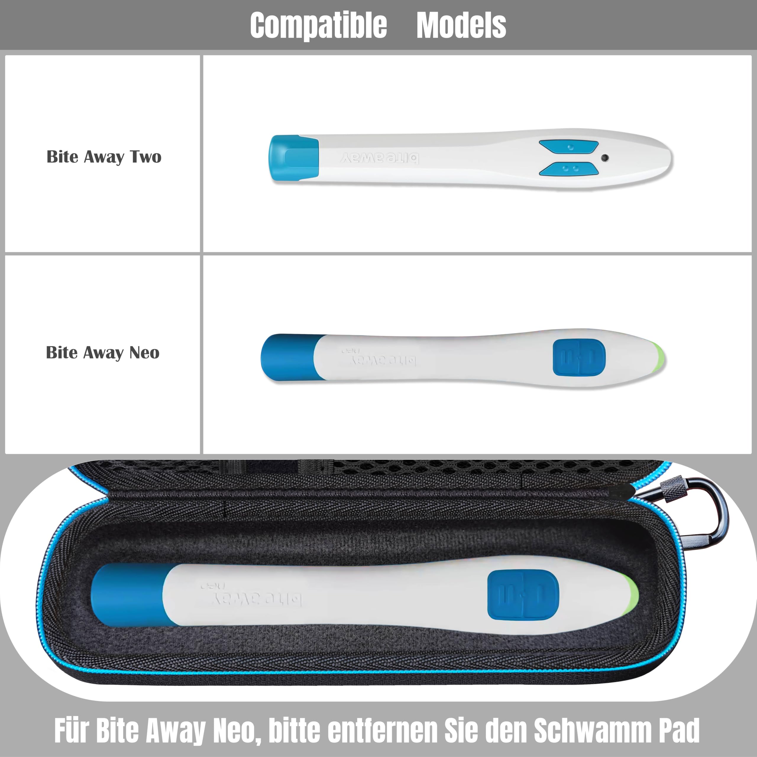 Hart Etuis für Bite Away Two/Neo Stichheiler elektronische Insektenstichheiler Reise Tasche Behälter Hülle Case