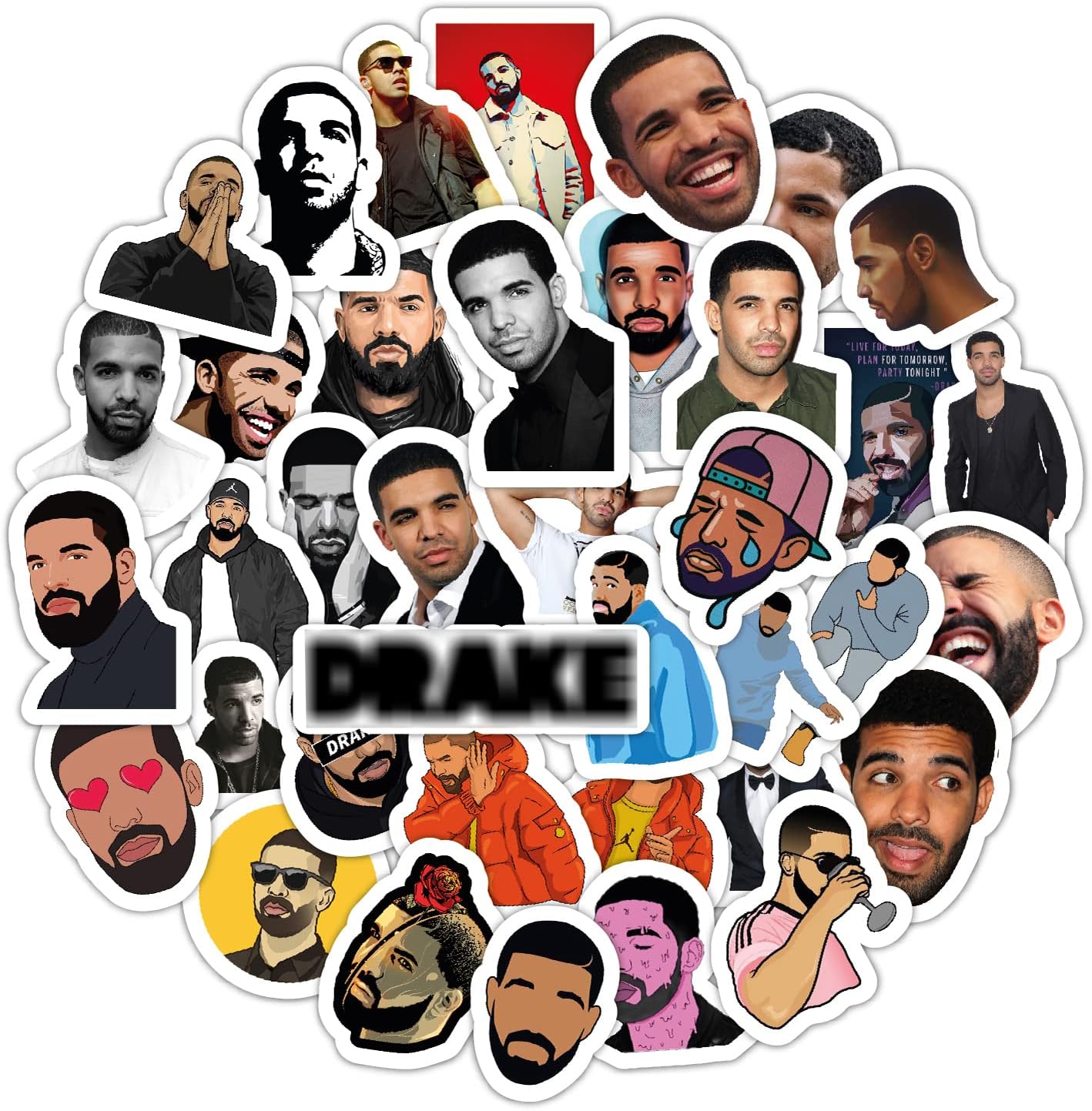 BulbaCraft Canadian Rapper Stickers for Adults, Rap Stickers, Strong Adhesive & Waterproof Decals, Rapper Guitar Decals and Water Bottle Sticker