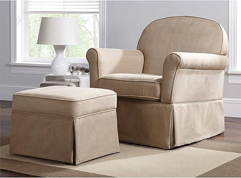 HomCom Nursery Glider Slider Rocking Chair with Ottoman Set (As Is Item) - Overstock - 34290390