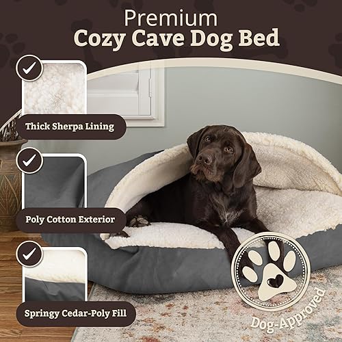 Miniatura 10 de Snoozer Pet Products - Cueva rectangular acogedora de lujo, colección Wag, tamaño mediano, tormenta de pedigrí