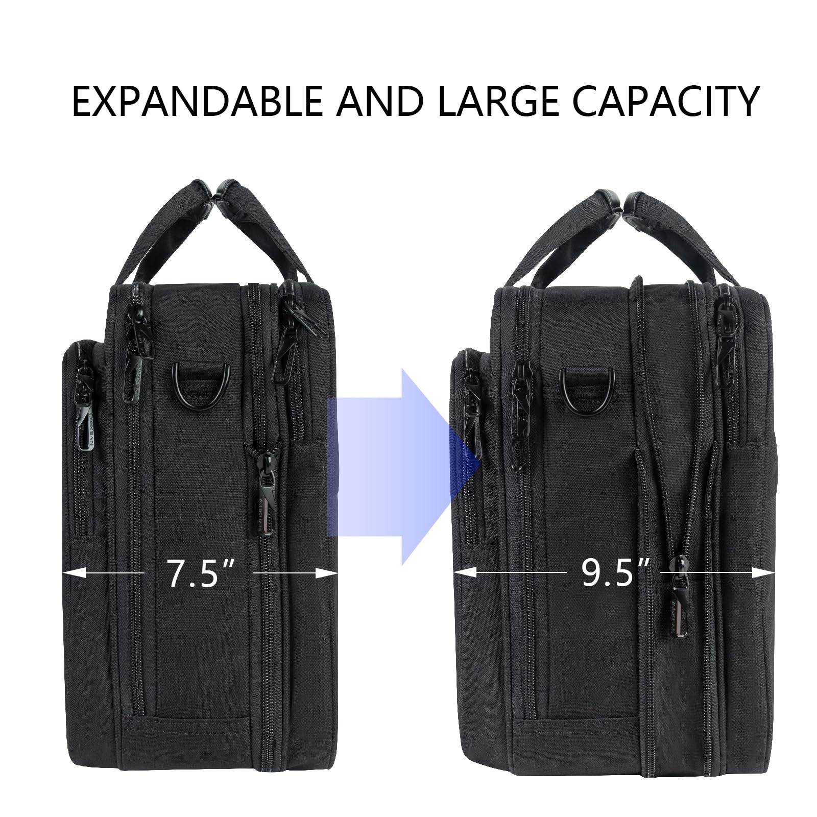 VANKEAN Valigetta per laptop di alta qualità, adatta per laptop fino a 17,3 pollici, borsa a tracolla estensibile e idrorepellente per uomini e donne