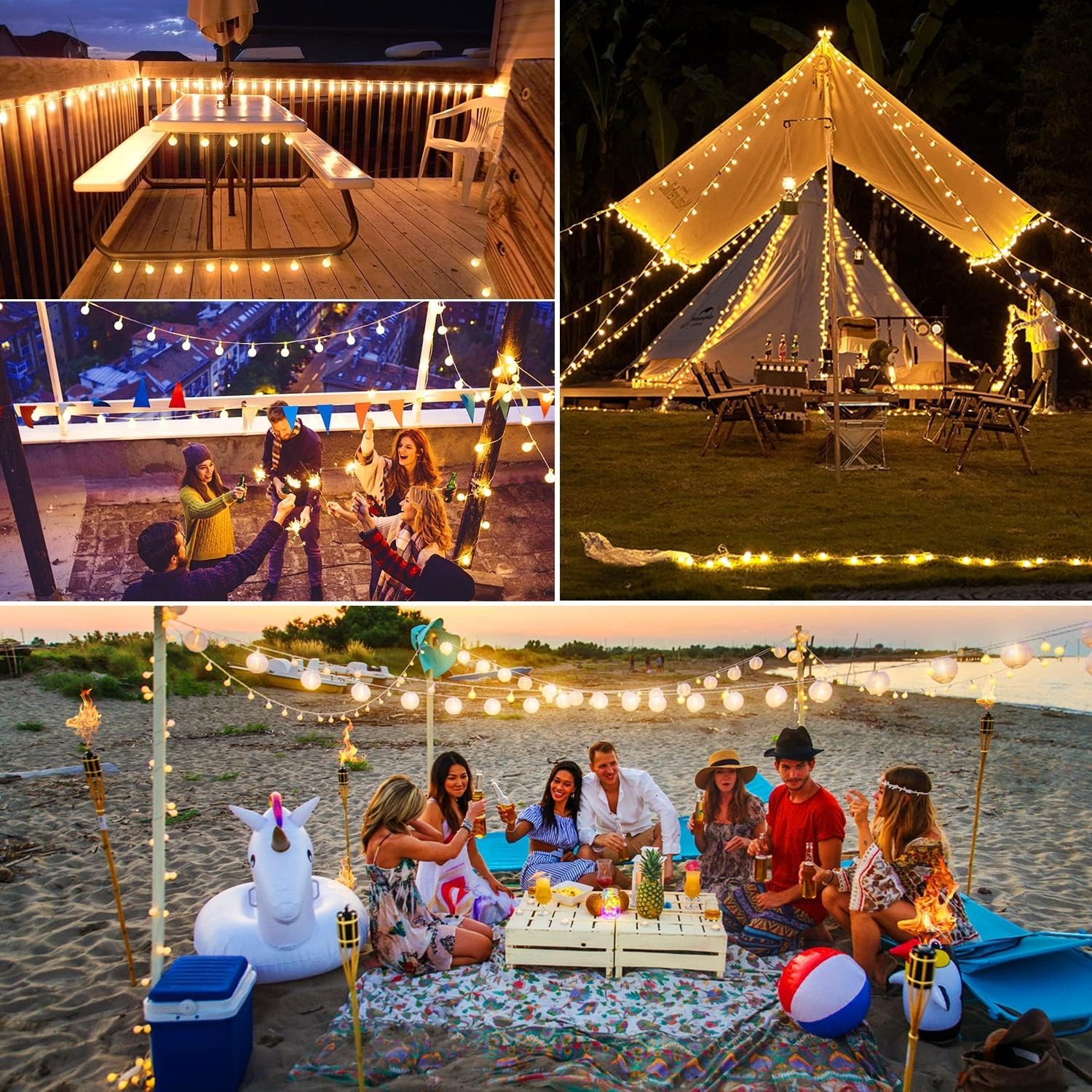 Bigzom USB Bombillas de Hadas Globulares para Interiores, 7M 40LED 5V Bombillas para Salas, Bodas, Balcones, Jardines, Fiestas, Decoración Navideña