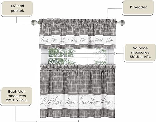 Vista 37 de Achim Home Furnishings - Cortina anti-fatiga ANFTMGBC12, color gris