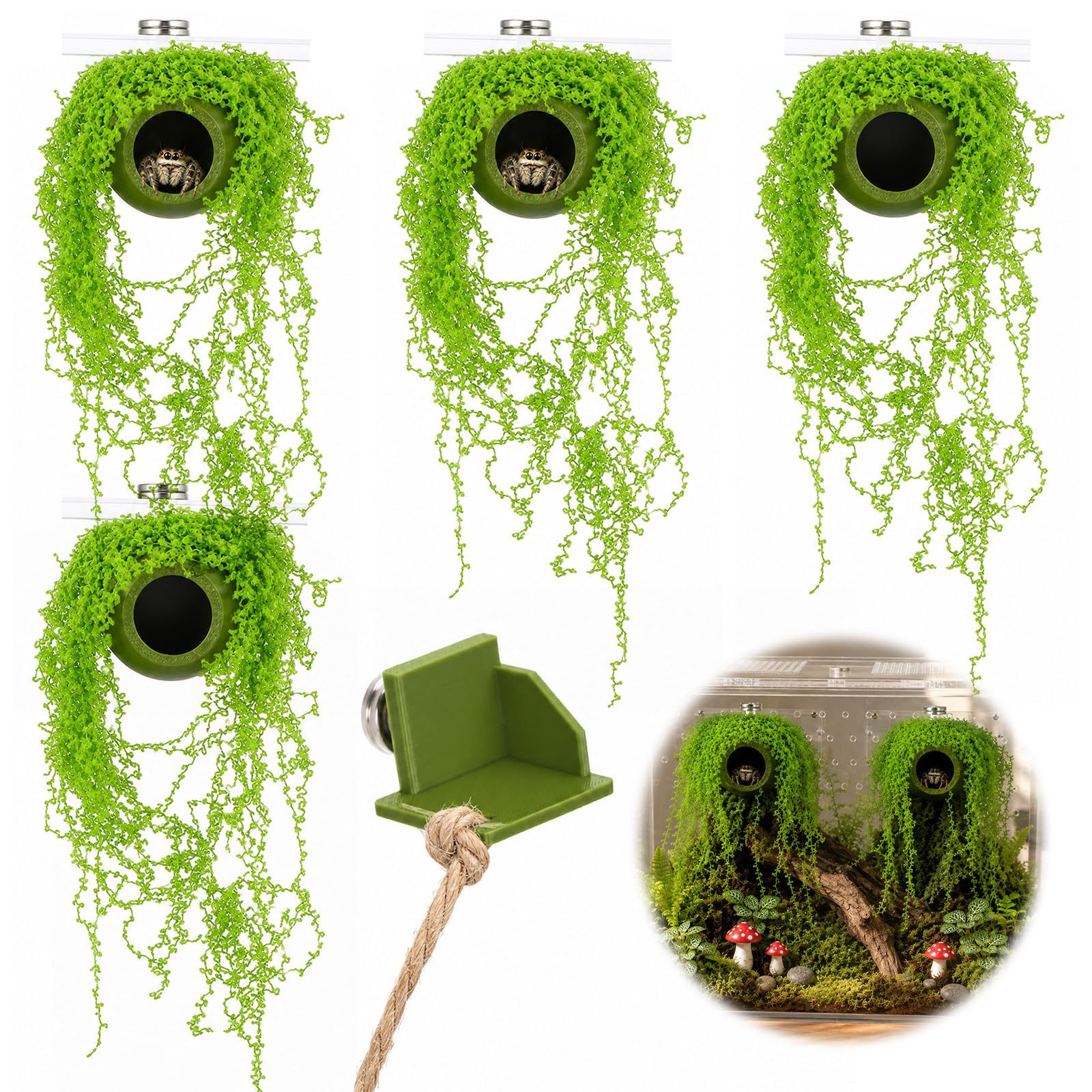 TeloocoJumping Spider Accessories Enclosure Decor Climbing Rope and Resting