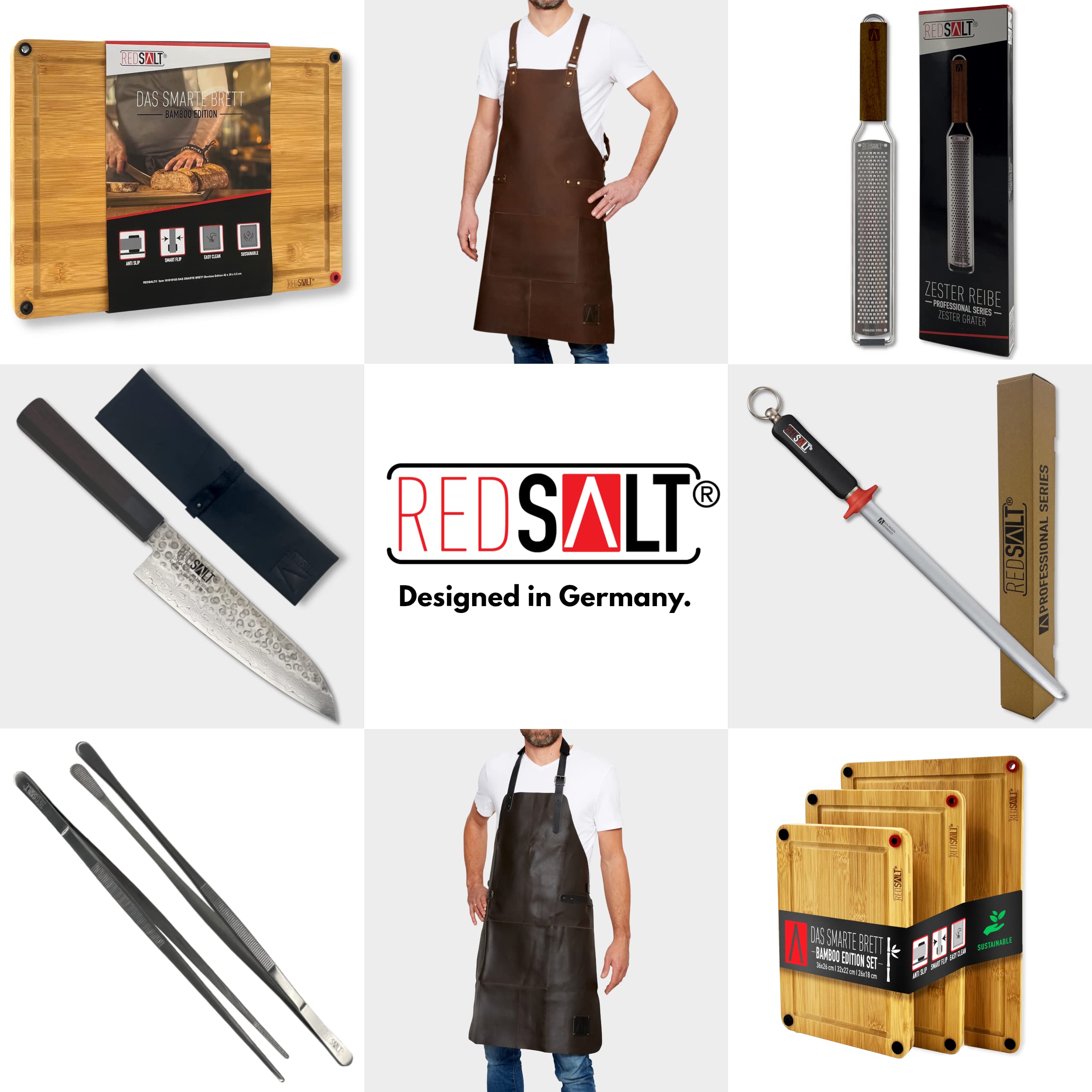 REDSALT Premium Zester grattugia in acciaio inox con manico in legno e piedini in gomma per la cucina, ideale per limoni, zenzero, carote, verdure, parmigiano, formaggio | affettatrice professionale