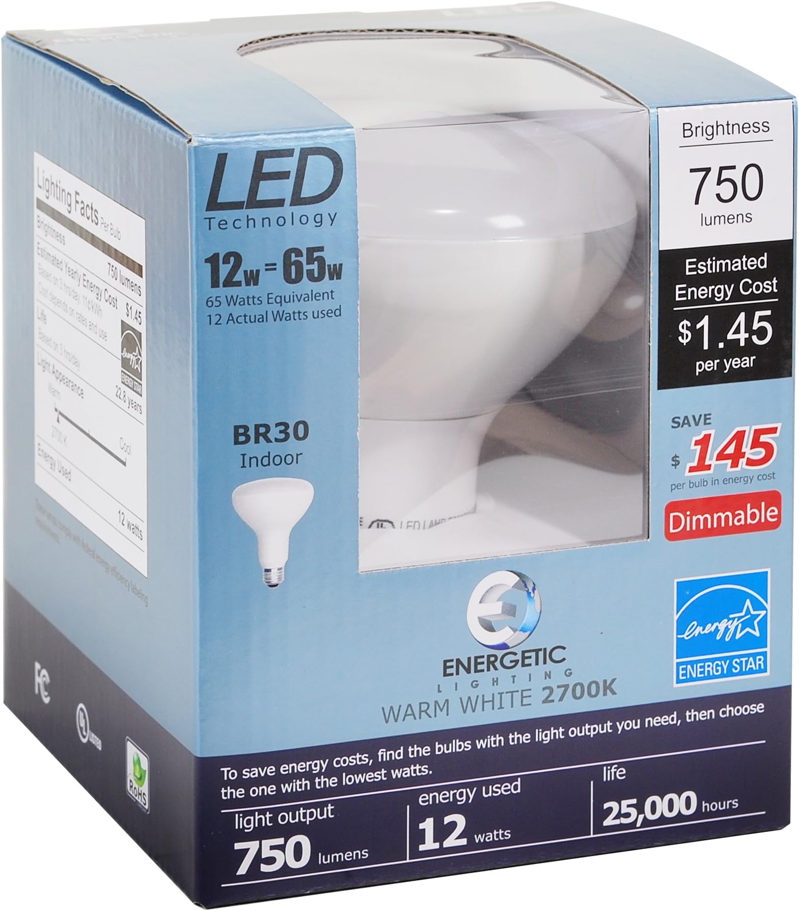 Energetic Lighting ELY12D -2BRW-VB-4 BR30 12W Dim 4 Pk