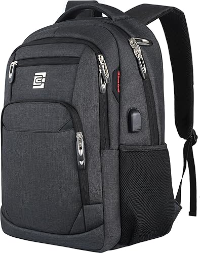 Mochila para computadora portátil, delgada, duradera e impermeable, con antirrobo y puerto USB, para negocios y viajes, hombres y mujeres, para