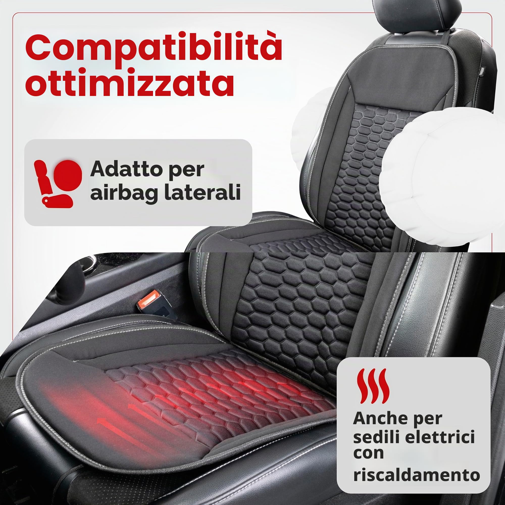Walser Coprisedile auto Valtteri, Coprisedile auto universale nero/grigio, Rivestimento veicolo Sport Optics, Protezione sedili anteriori veicolo