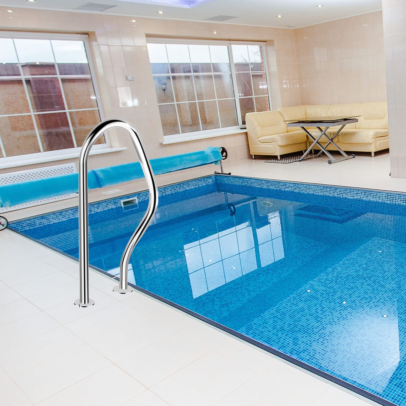 Bride de rampe de piscine en acier inoxydable 304 haute résistance pour escalier extérieur