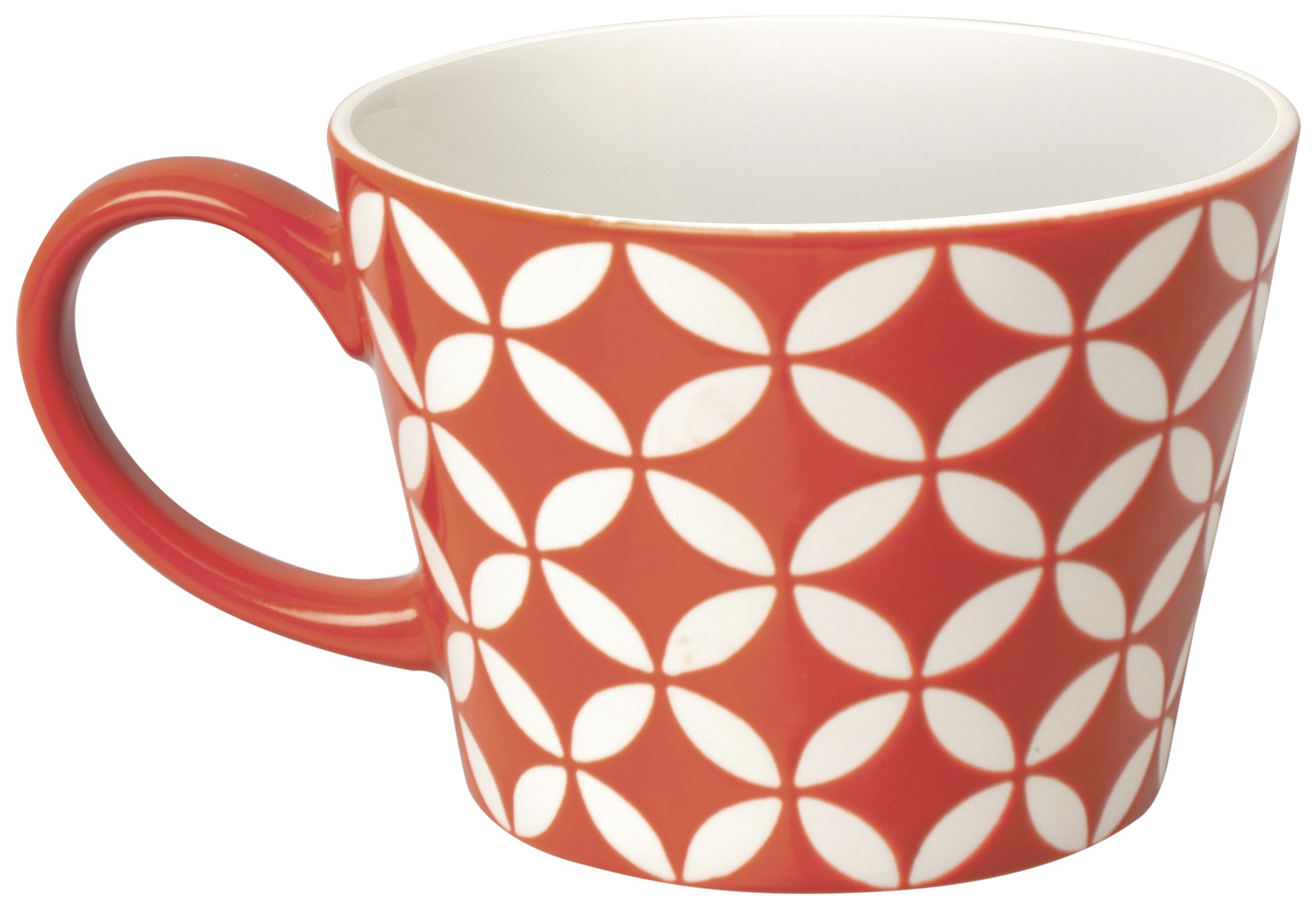 Excelsa Etnika Jumbo Mug 415 ml, Porcelain, Red, 11 x 11 x 8 cm