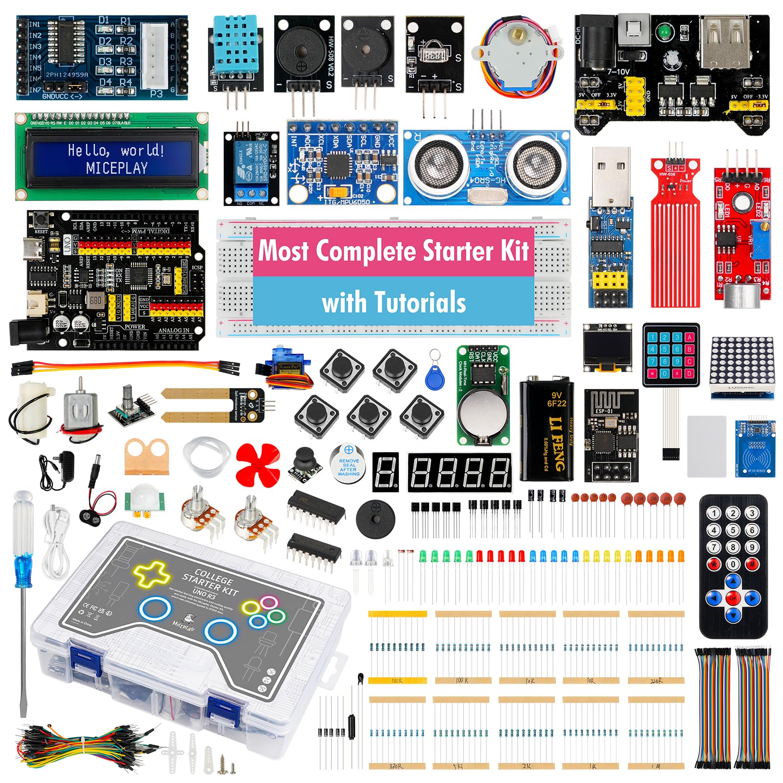 XCSOURCE UNO R3 Project Most Complete Starter Kit with Tutorial and UNO Controller Board Compatible with Arduino IDE