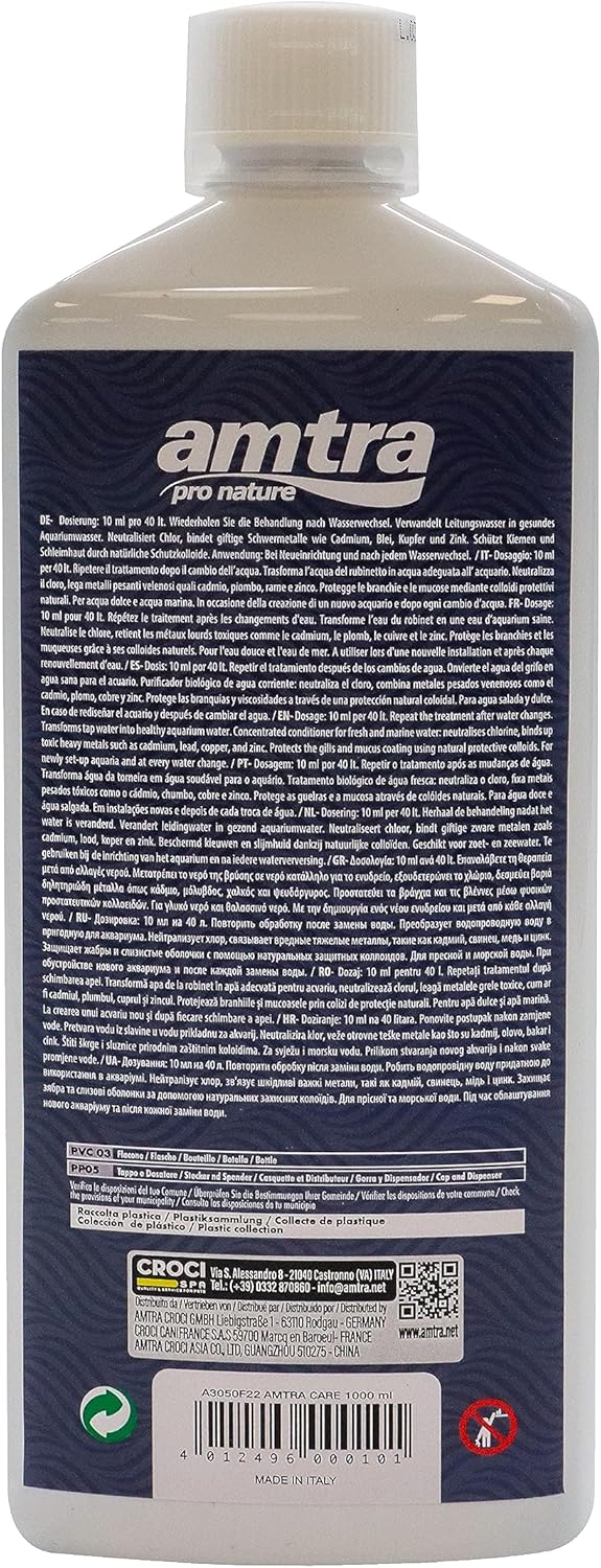 bravechichi Amtra A3050F22 Care Biocondizionatore per Acquario, 1000 ml