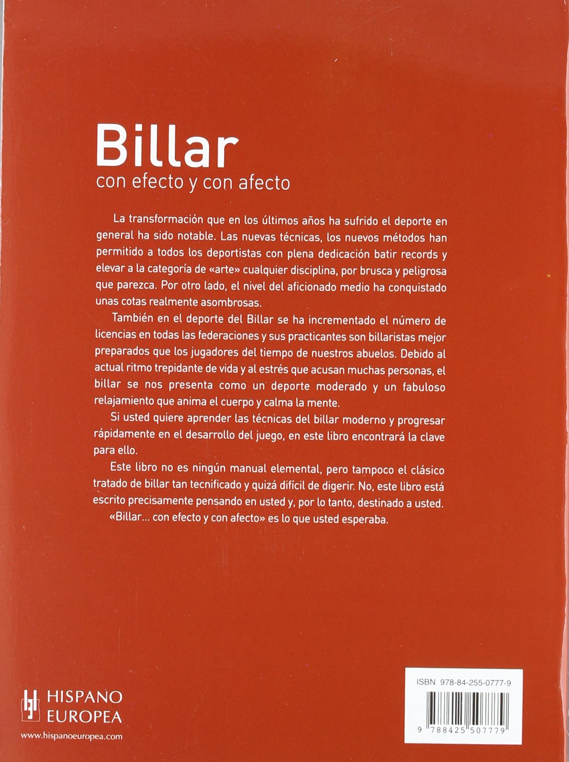 Billar. Con efecto y con afecto
