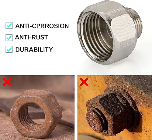Miniatura 7 de G - Adaptador reductor de 1/2 hembra a 3/8 macho, accesorios de tubería de latón, adaptador de manguera de agua, accesorio de compresión para grifo