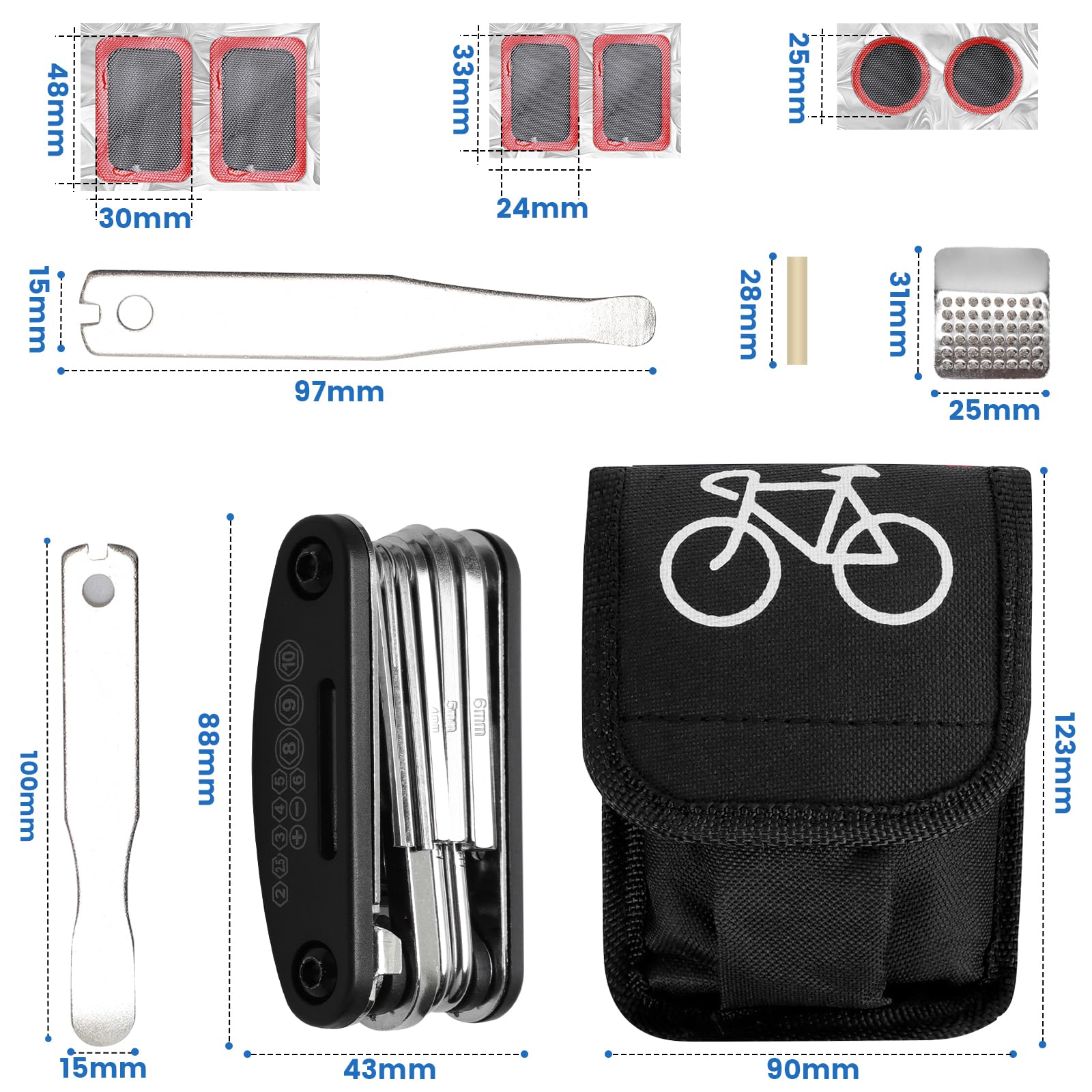Fahrrad Multitool Kit Fahrrad Reparatur Set, 16 in 1 Fahrradwerkzeug fr  Unterwegs Fahrrad Werkzeugset Multifunktionswerkzeug Fahrradwerkzeug Tool  fr Reiten im Freien : Amazon.de: Sport & Freizeit