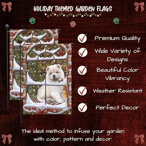 Miniatura 3 de Doggie of the Day Chow Chow Dog Garden Flags -Please come Home for Christmas - Double Sided- Yard Lawn Spring Decorative Gift - Home Decor 12 1/2"w