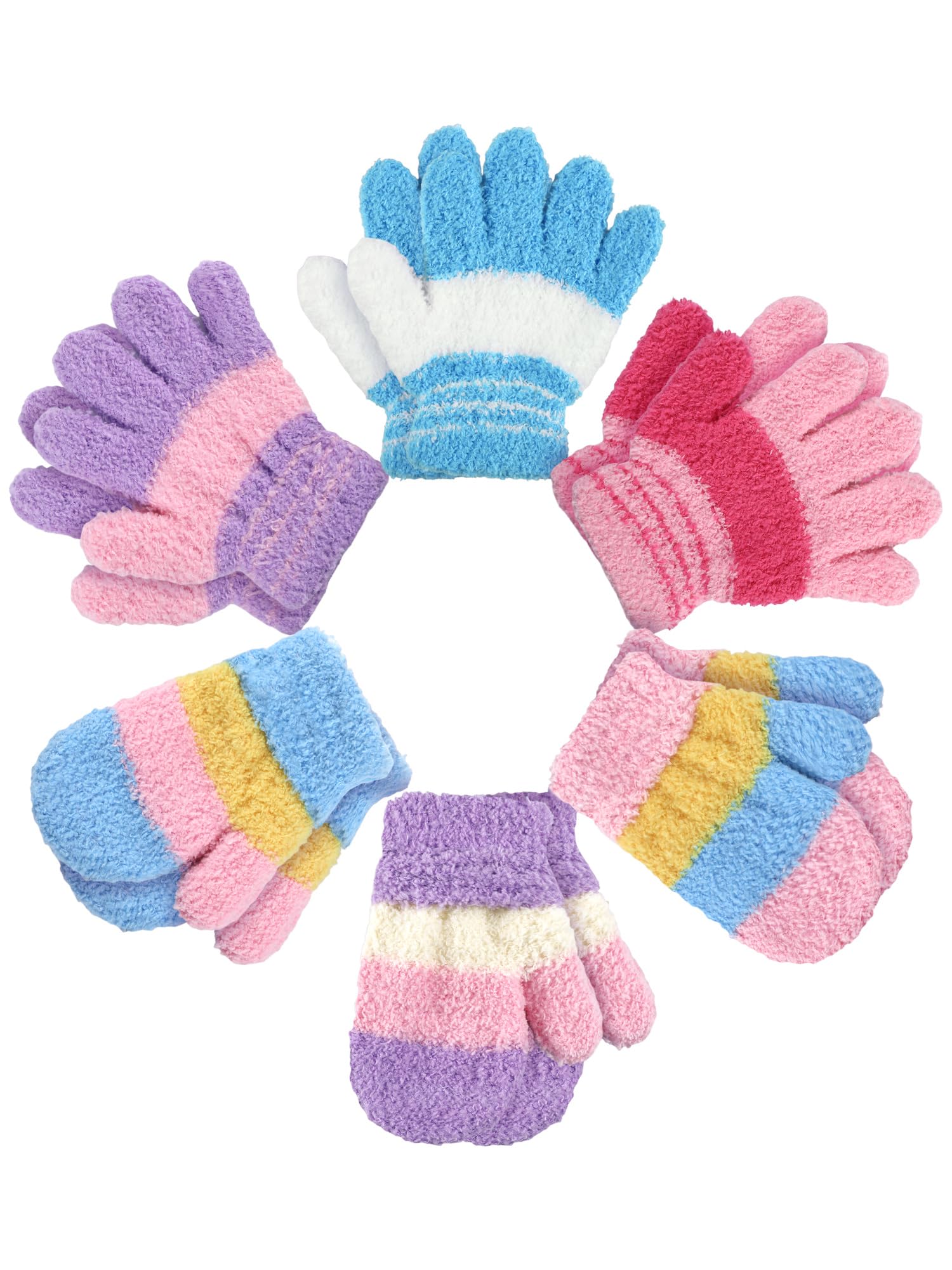 SATINIOR 6 Pairs Toddler Kids Mittens