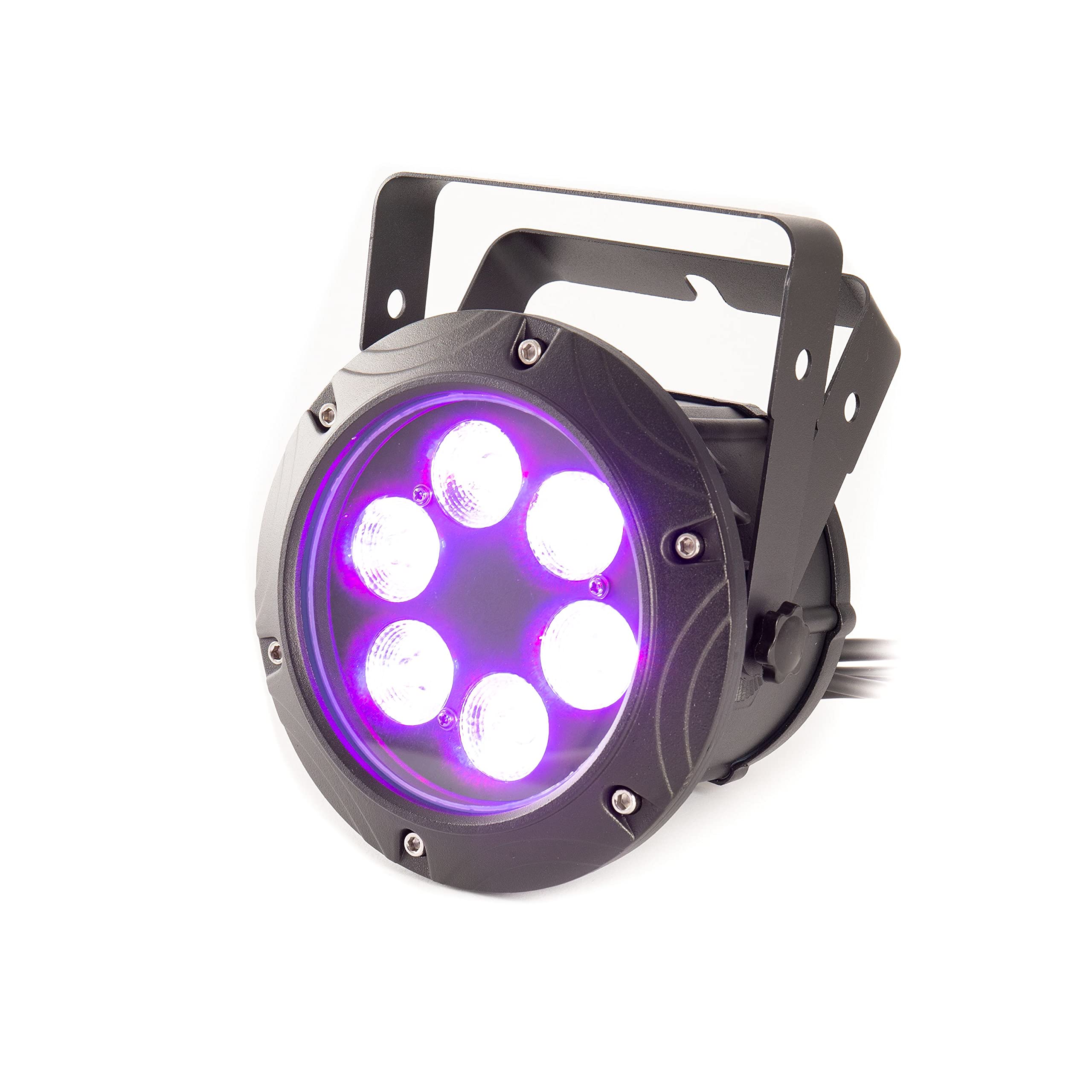 Nano Spot ARC Outdoor LED PAR Scheinwerfer - 6x 8W RGBW, IP65, DMX Steuerbar, 48W Leistung, 30° Abstrahlwinkel, Schwarz, Inklusive DMX IN und Power IN Adapter