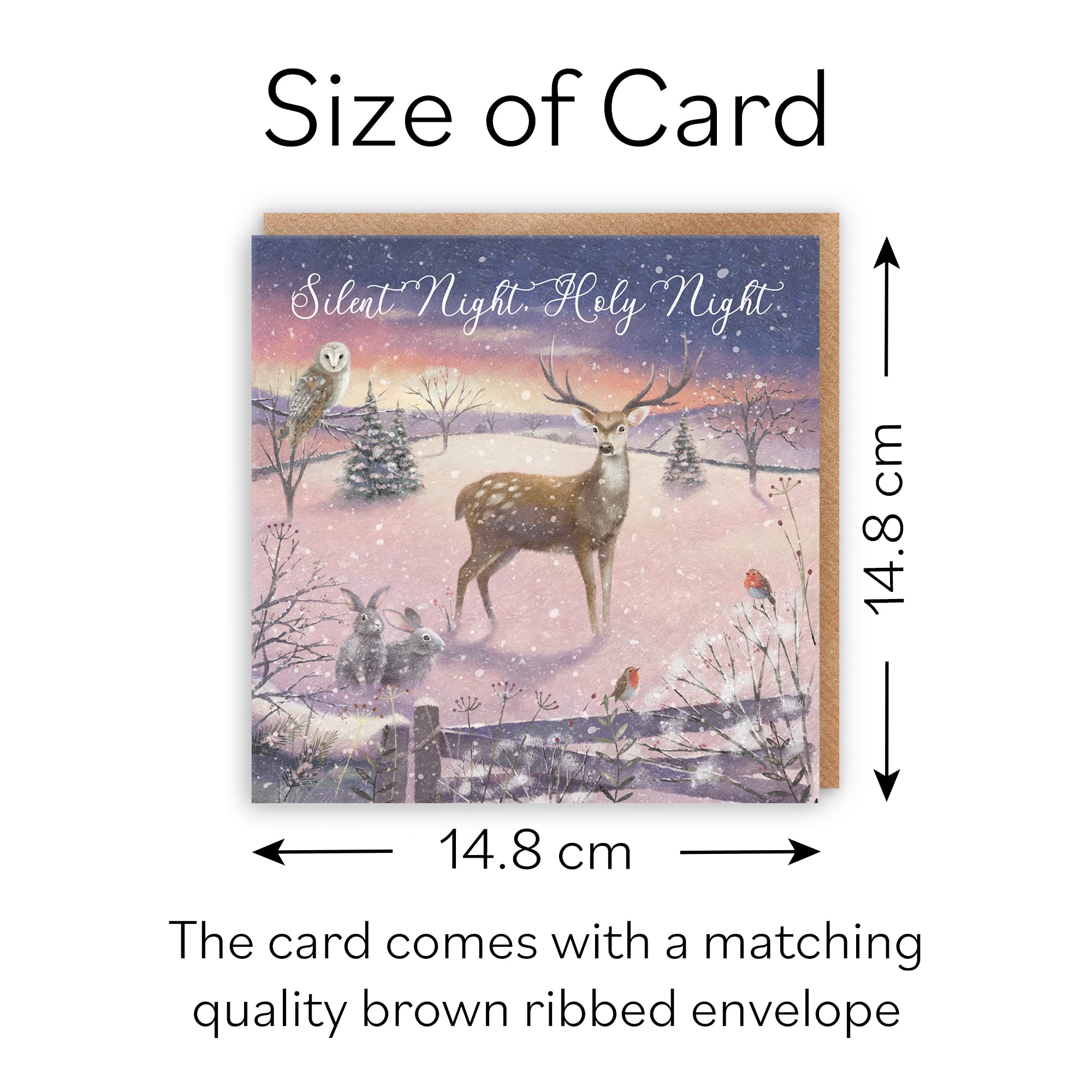 Hunts England - Individual Christian Religious Christmas Card - Silent Night Holy Night - 'The Stag' - Christmas Carol - May God Bless You At Christmas Time And Always - Image 4