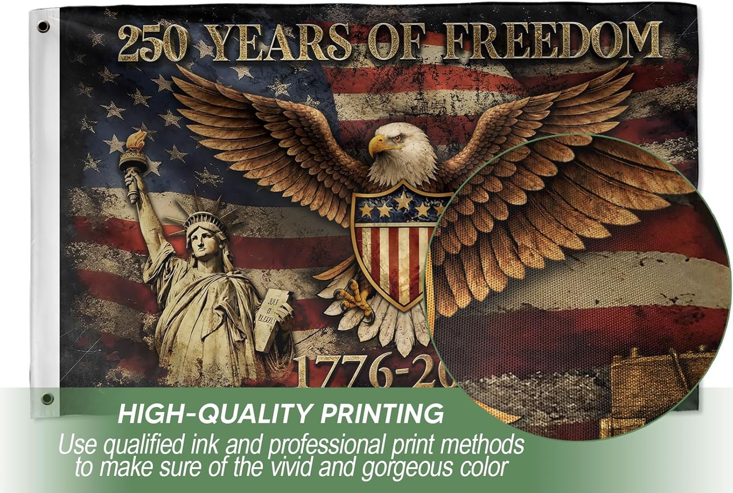 250 Anniversary Usa Flag 3x5 Ft, 250 Years Of Freedom Flags, American 250th Anniversary Banner, Double Side Printed, Eagles House Flag 3