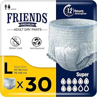 30 x Friends Unisex Incontinence Pants Super Large (30-56 inches)