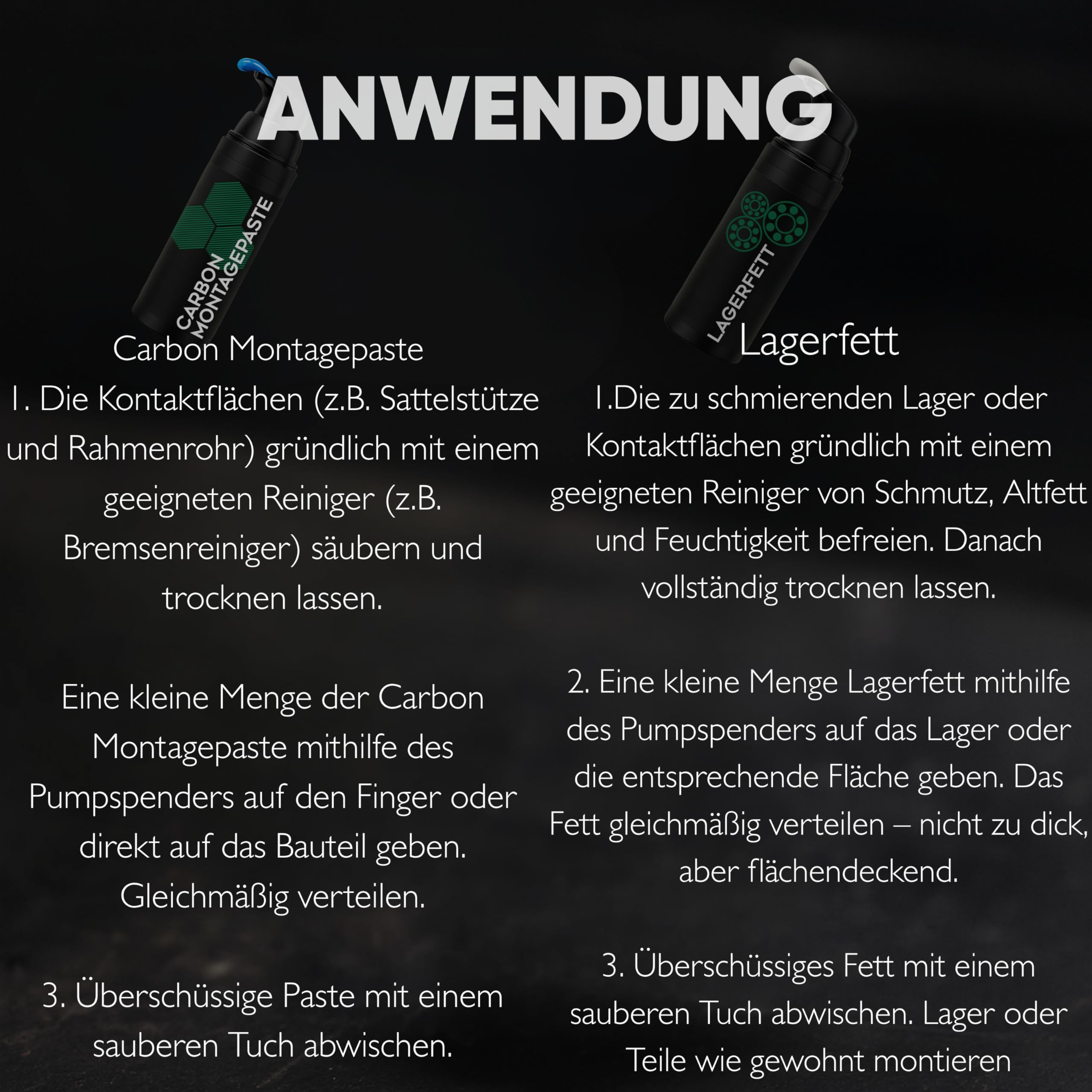 24SENDIT Fahrrad Carbonpaste & Lagerfett Set – je 50 g im Pumpspender | Ideal für Montage & Wartung – stoppt Knacken, garantiert Schmierung & Schutz – für Fahrrad & E-Bike, Made in Germany