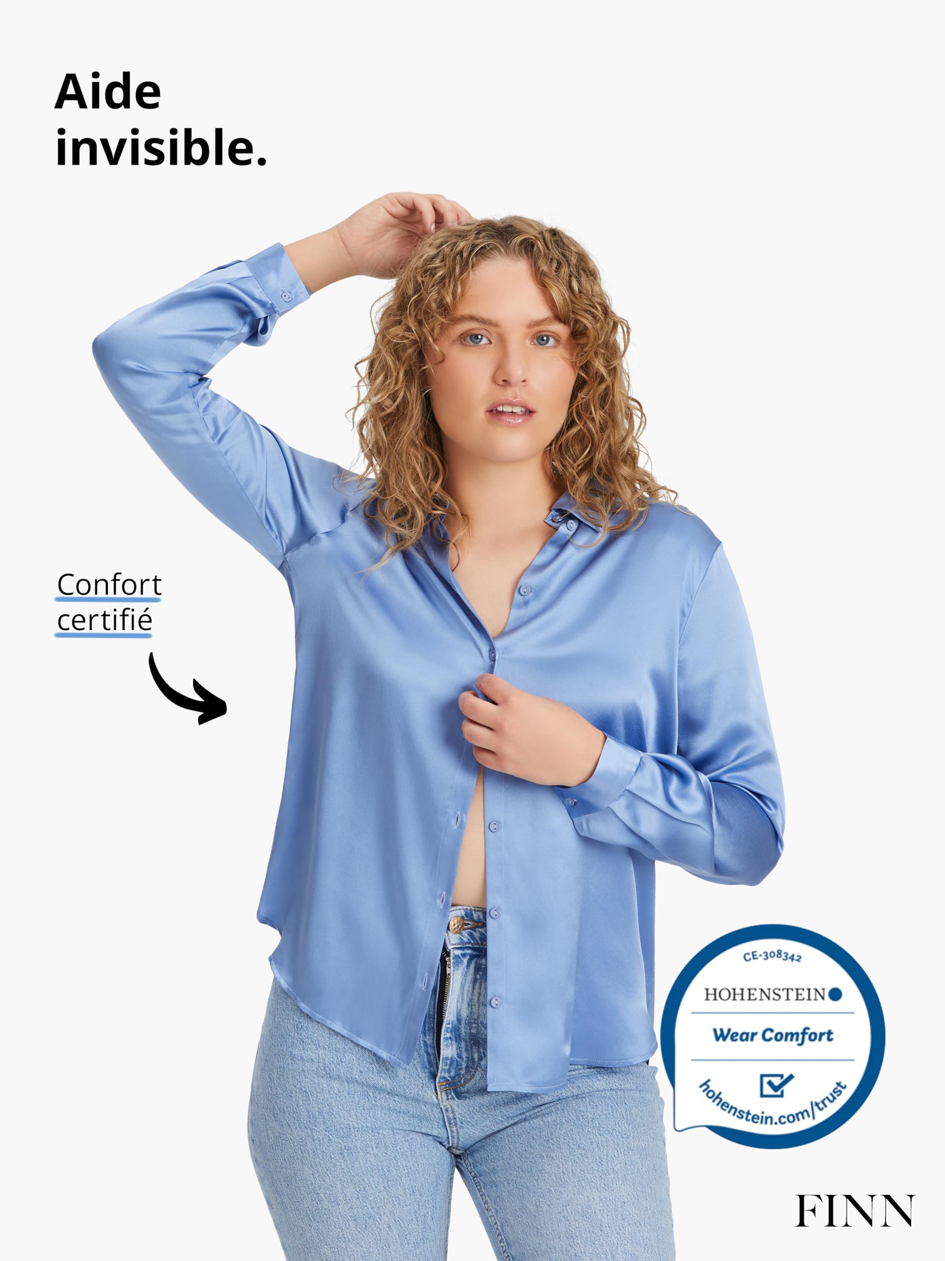 FINN T-Shirt Anti-Transpiration pour Femmes avec Coussinets intégrés pour Les aisselles Contre la Forte Transpiration - Maillot de Corps Contre Les odeurs et Les Taches de Sueur