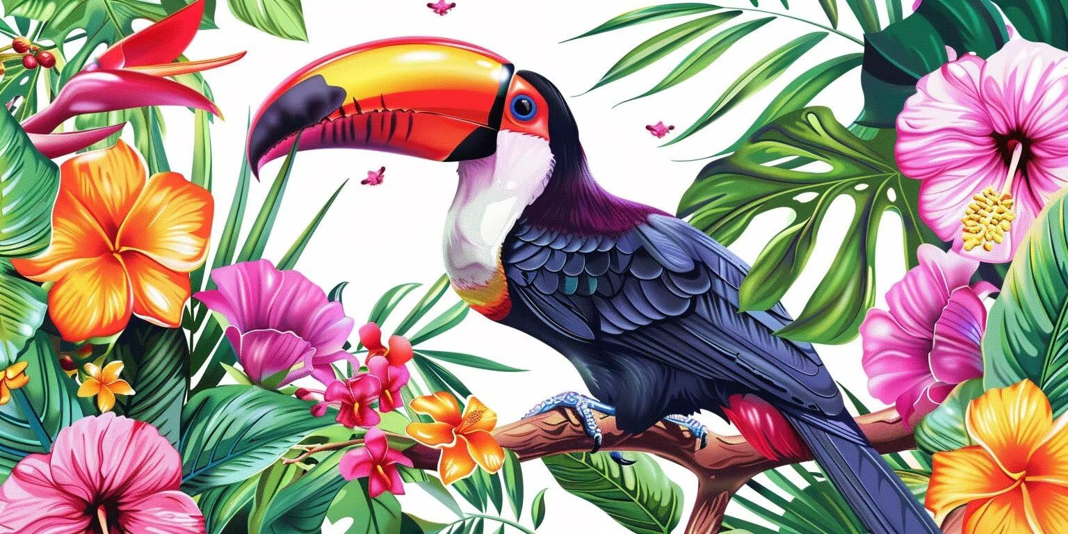 Pintar por Numeros Adultos, Cuervo De Flores, 70x90cm 7JGWX-232