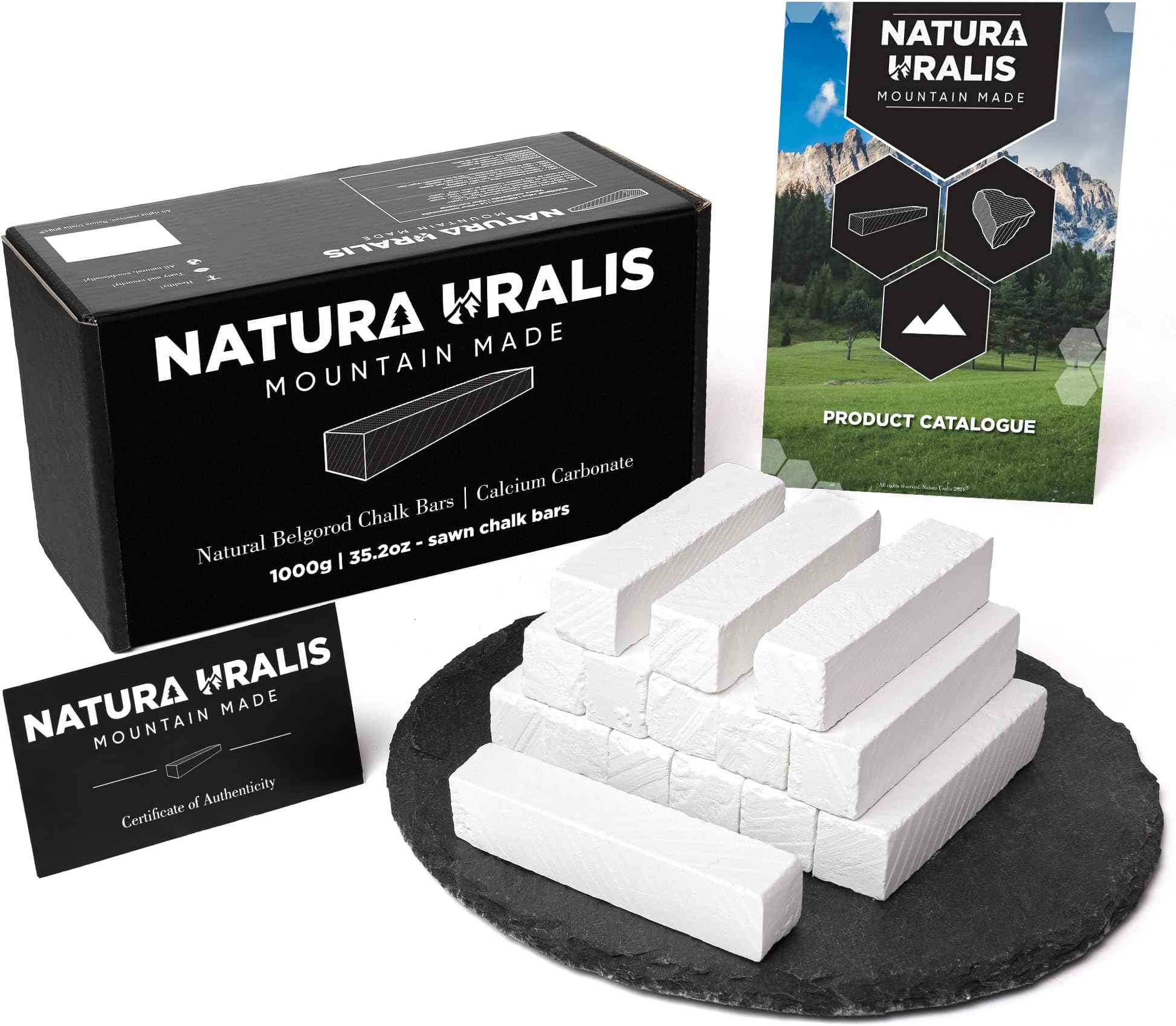 Premium Belgorod Sawn Chalk | White Chalk Bars - Amazing Crunch, Satisfying Earthy, Velvety and Firm Texture, ASMR Sensation, Natural Calcium Carbonate (Medium (17.5oz))