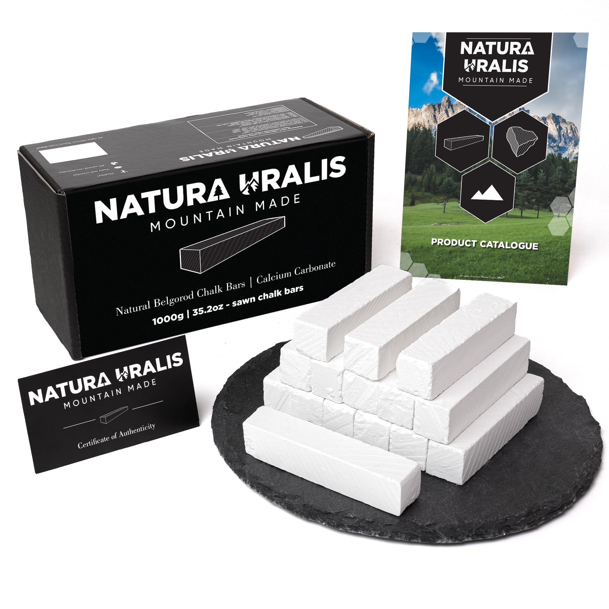 Natura Uralis Belgorod Premium Sawn Edible Chalk | 100g Belgorod Food Grade White Edible Chalk - Amazing Crunch, Vegan Health Food, ASMR Food, a Great Source of Calcium