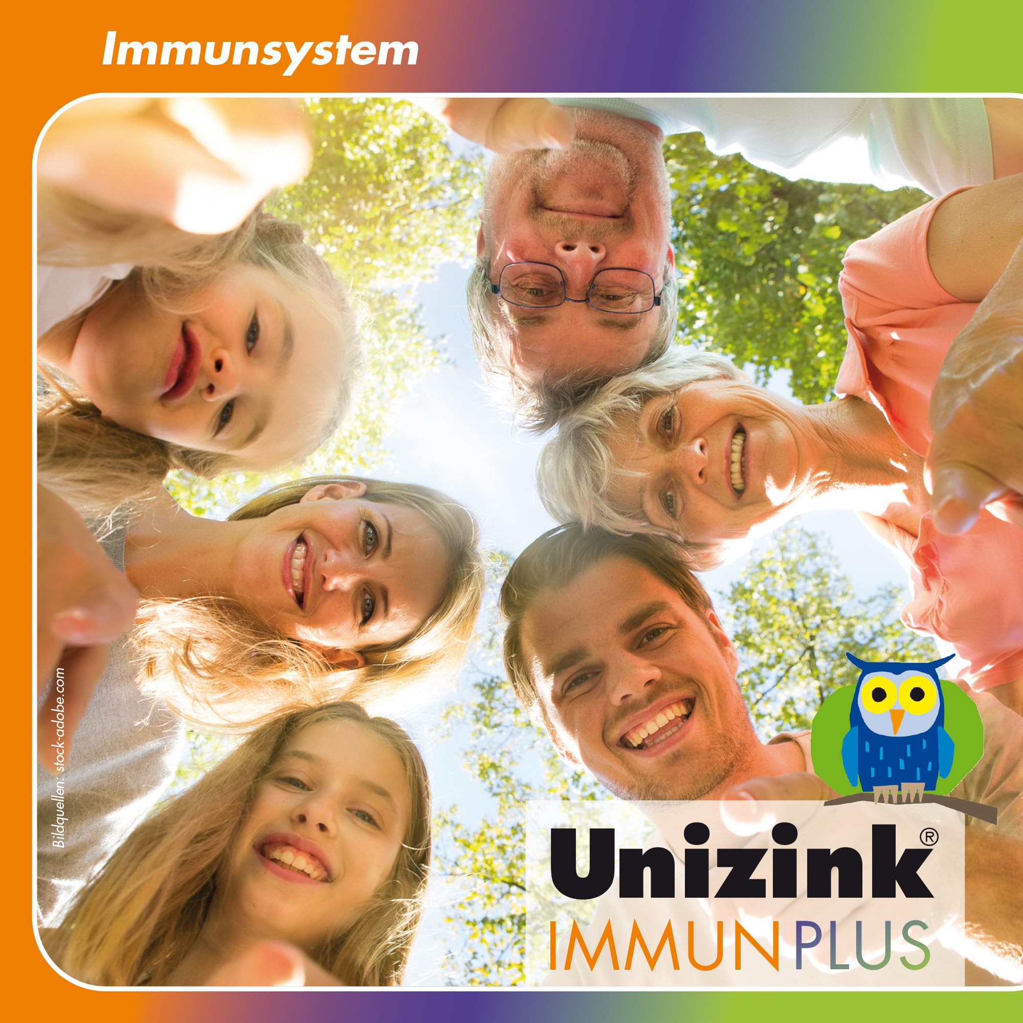 Unizink IMMUN PLUS – Nährstoff-Komplex mit Zink, Vitamin C, D3 und E sowie Selen, Bioflavonoiden und Beta-Glucan, unterstützt eine normale Funktion des Immunsystems, gluten- & laktosefrei, 60 St
