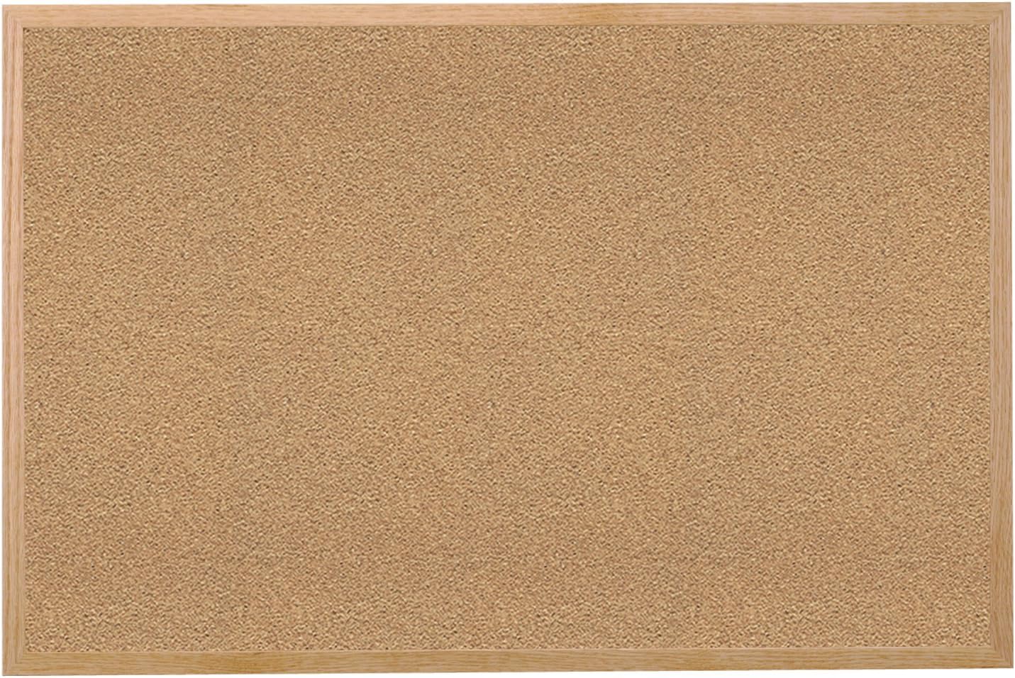 Ghent Natural Cork Bulletin Board - 48.5 x 120.5 - Solid Wood Frame - Made in USA