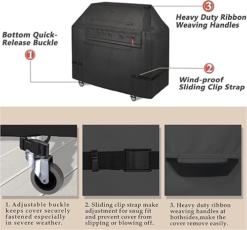 Miniatura 4 de Porch Shield Cubierta de parrilla de gas prémium de 50 pulgadas de ancho x 24 pulgadas de profundidad x 46 pulgadas de alto, cubiertas impermeables