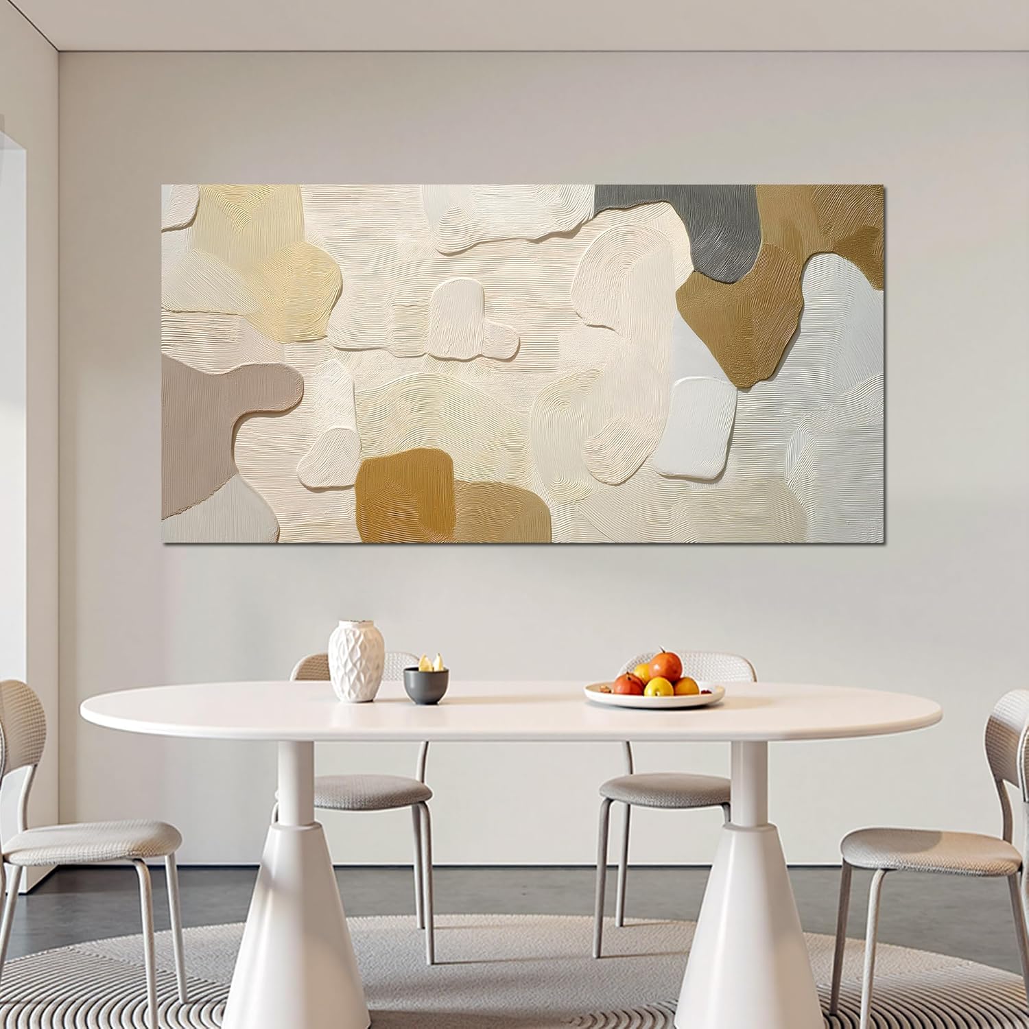 Tarfupth Large Abstract Neutral Wall Art for Living Room 29"x58" Beige and Brown Canvas Prints Minimalist Artwork for Bedroom Kitchen Home Office Decor Ready to Hang
