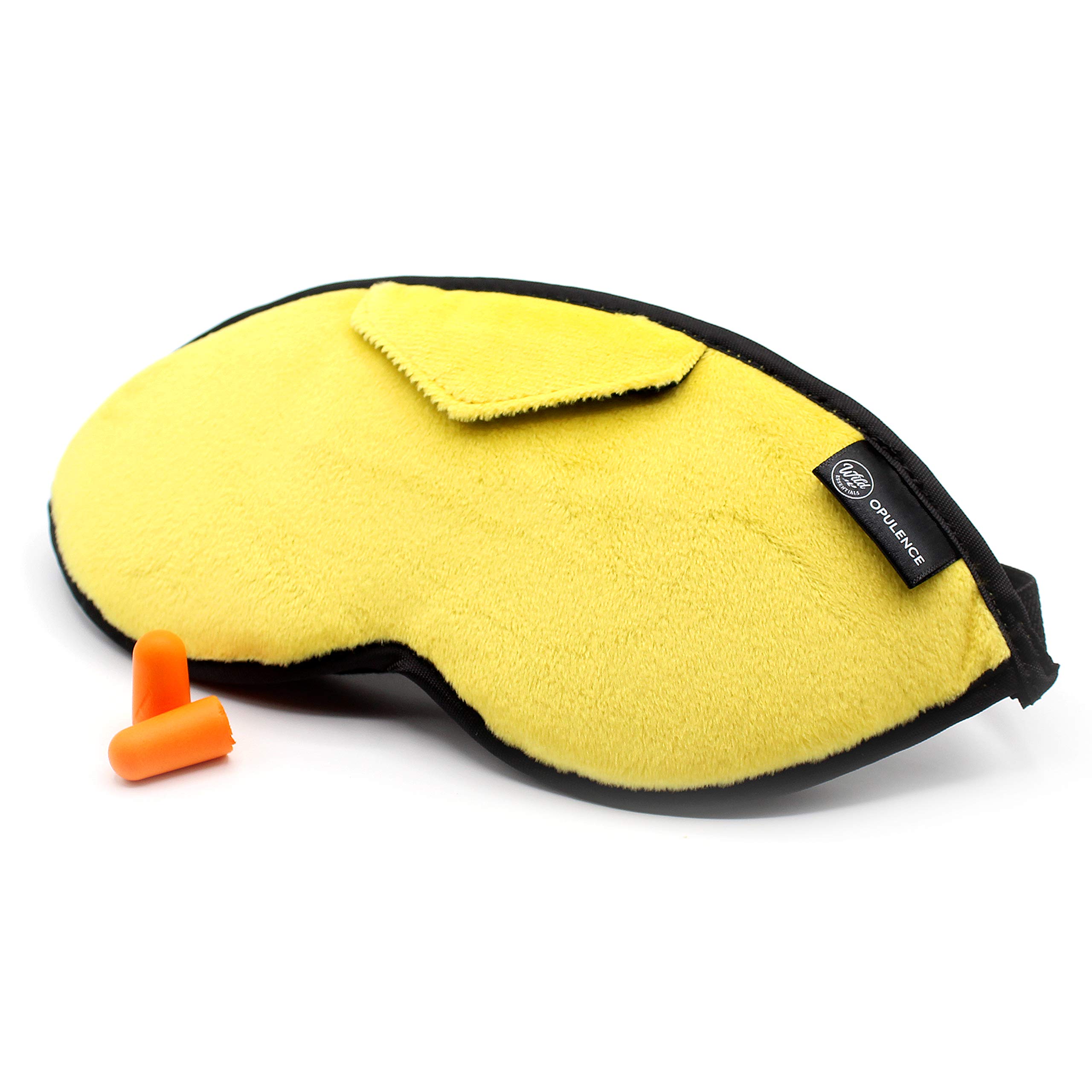 Wild Essentials Opulence Micro Plush Sleep Mask with Soft Foam Earplugs (Mellow Yellow)