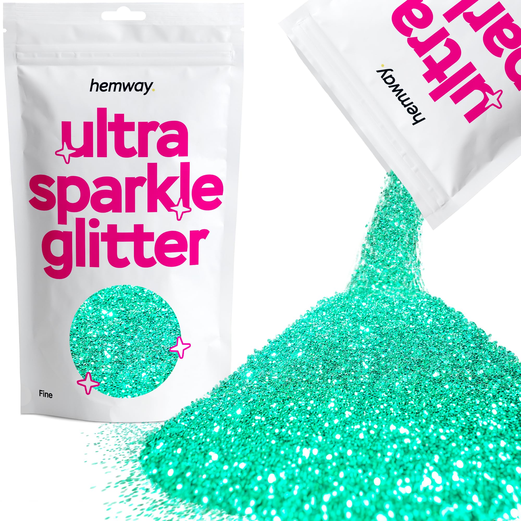 Hemway Ultra Sparkle Glitter Baby Pink Iridescent 100g Fine | Glitter for Arts & Craft, Makeup, Nail Art, Crafting, Card Making, Sparkle Decoration — view 190