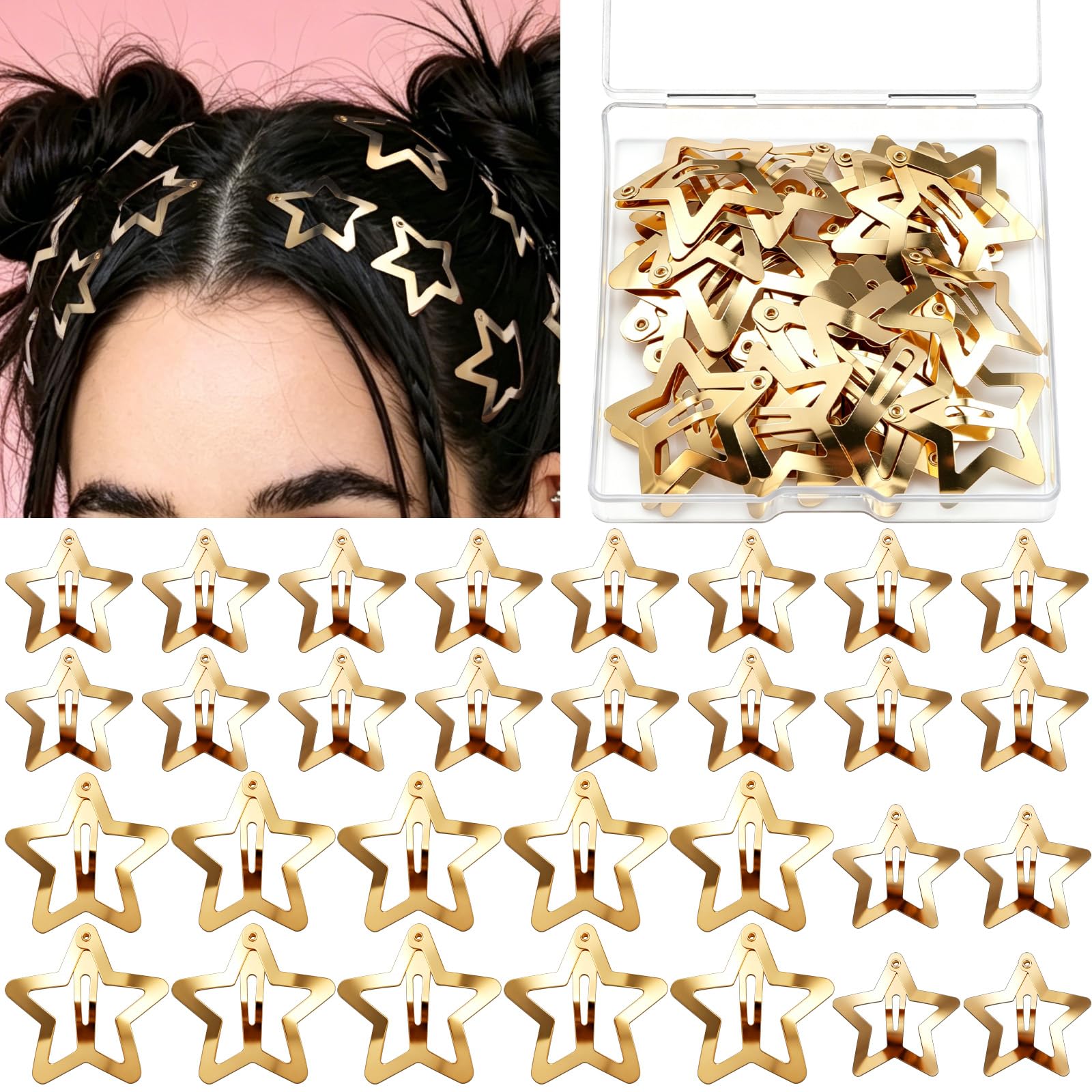 YGDZ Star Hair Clips Y2K Hair Barrettes - hair accessories | Mubboo