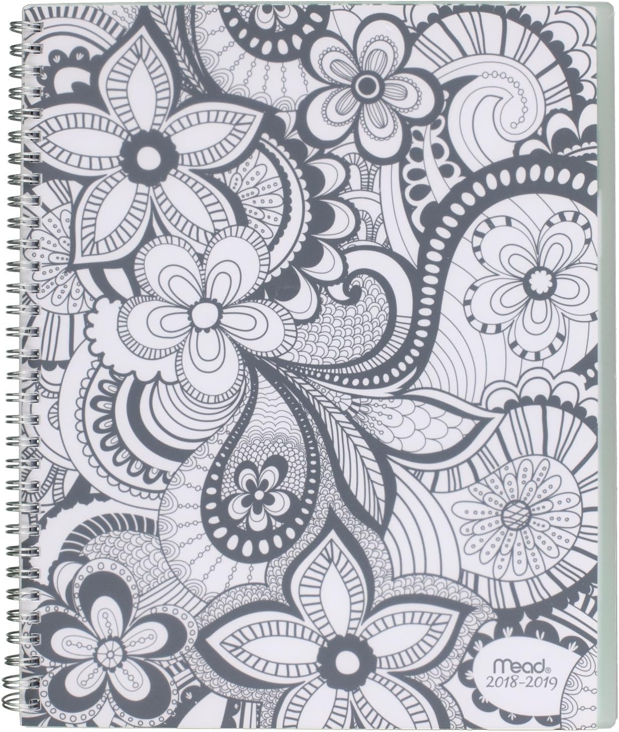 Mead 2018-2019 Academic Year Weekly & Monthly Planner, Large, 8-1/2 x 11, Zendoodle, Paisley (CAW604D2)