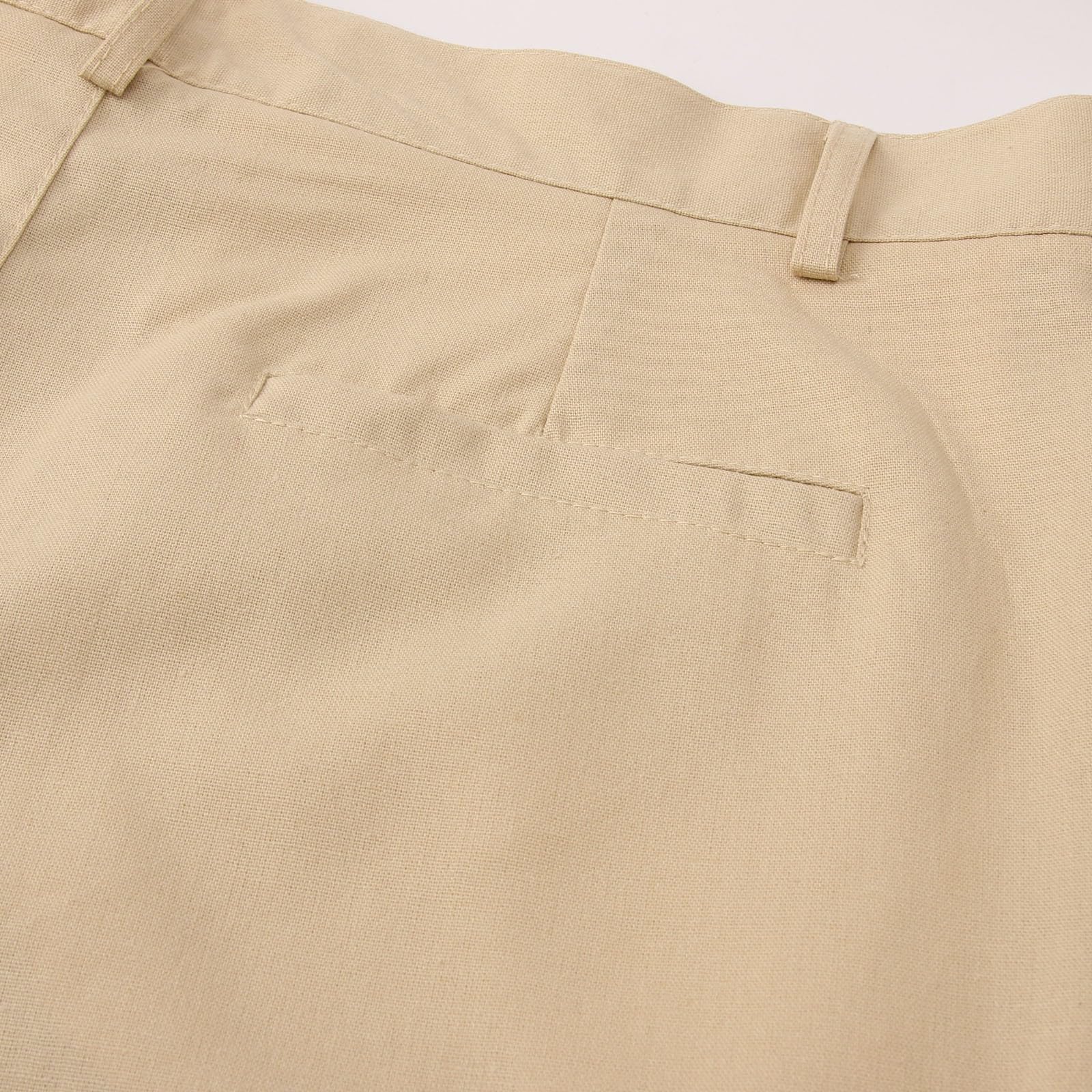 Pantalon en Lin Homme Coton été léger Respirant décontracté Plage Vacances Tenue été Chic Taille élastique Cordon A294