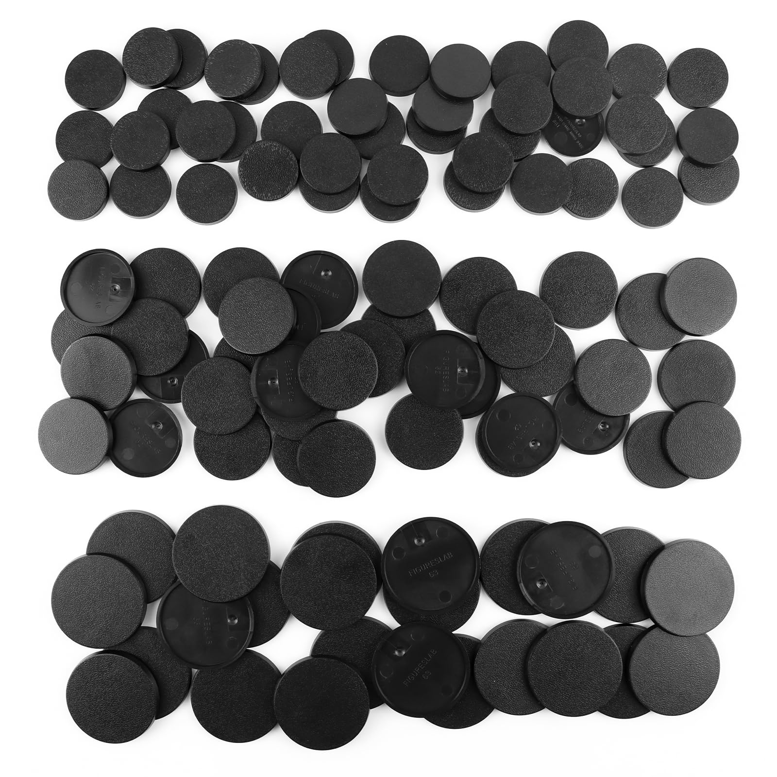 100PCS Miniature Bases with 120PCS Adhesive, 32mm/1.26inch Black Round Plastic Model Bases for Gaming Miniatures or Wargames Boardgaming Table Games