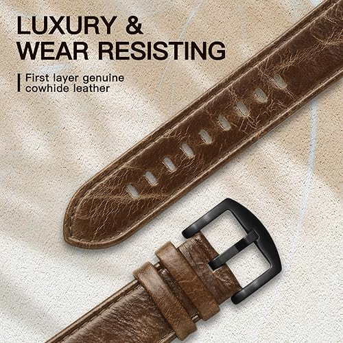 Vista 170 de Correa de cuero compatible con correas de Apple Watch de 1.811 in, 1.772 in, 1.732 in, 1.654 in (Serie 1/2/3) para hombres y mujeres, correa de Azul