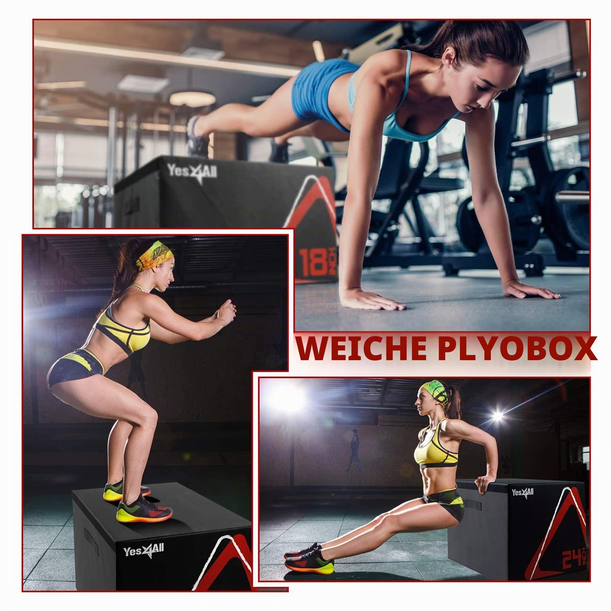 Yes4All 3 in 1 Foam Plyo Box, Plyometric Box Platform for Jump Training, MMA & Conditioning