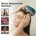 Durafit91™ RELAXA Rechargeable Scalp Massager | Oil Massager for Hair Growth | 96-Kneading Points Soft Medical-Grade Silicone Bristles | Detachable, Waterproof | Red Light Therapy for Stress Relief & Deep Relaxation (Blue) gallery image