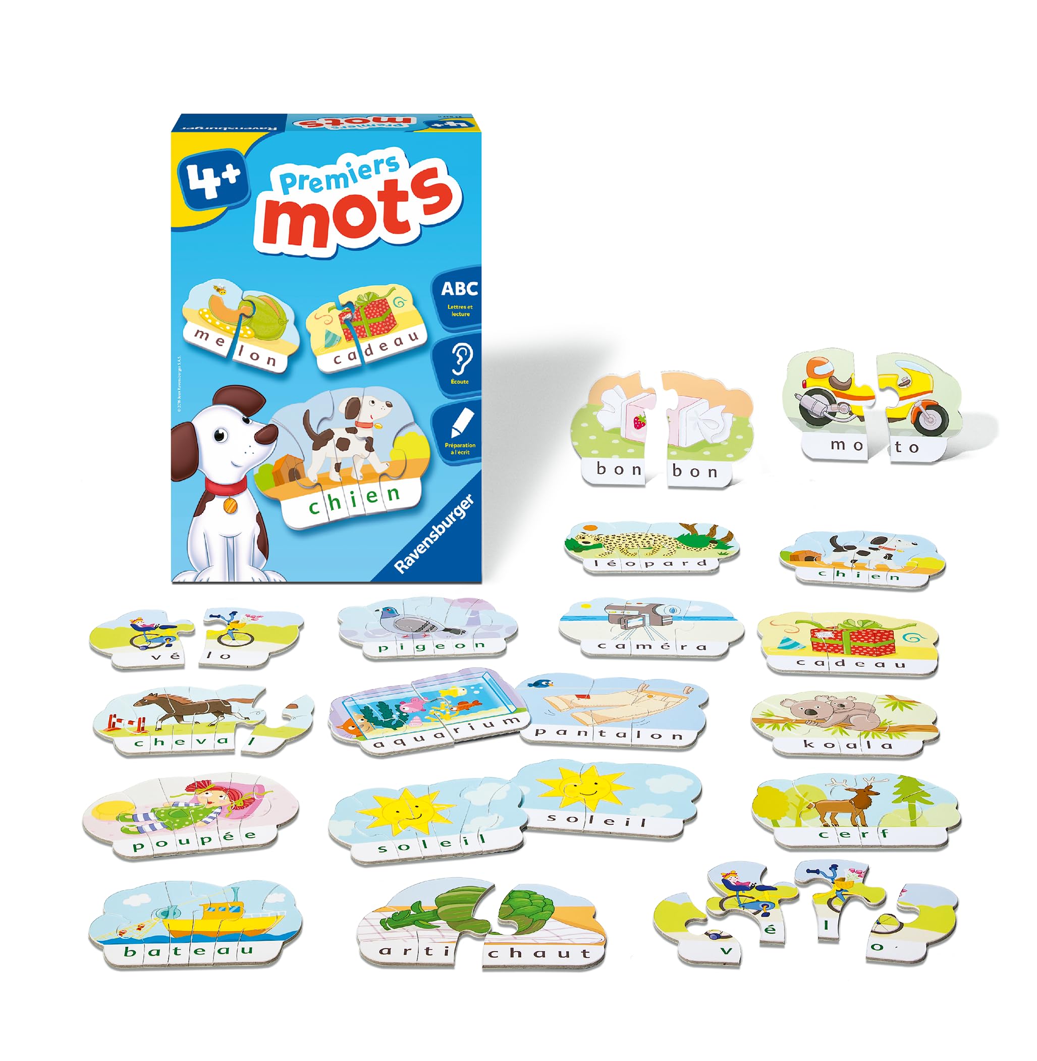Ravensburger - Jeu Educatif - Premiers Mots - Préparation à la Lecture - Apprentissage ludique des Lettres et des syllabes - A partir de 4 Ans - 24047