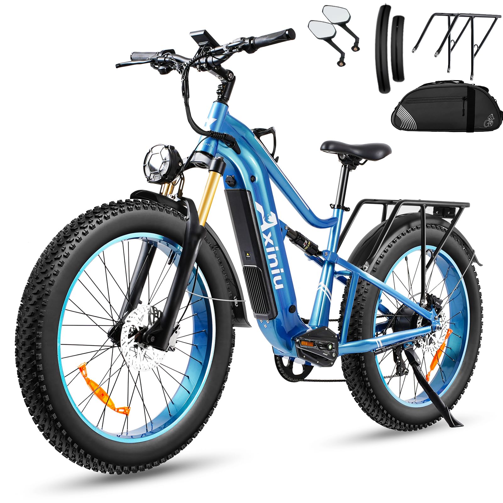 Axiniu Electric Bike for Adults, 1800W Motor 52V 30Ah Samsung Battery Electric Mountain Bicycles, 26