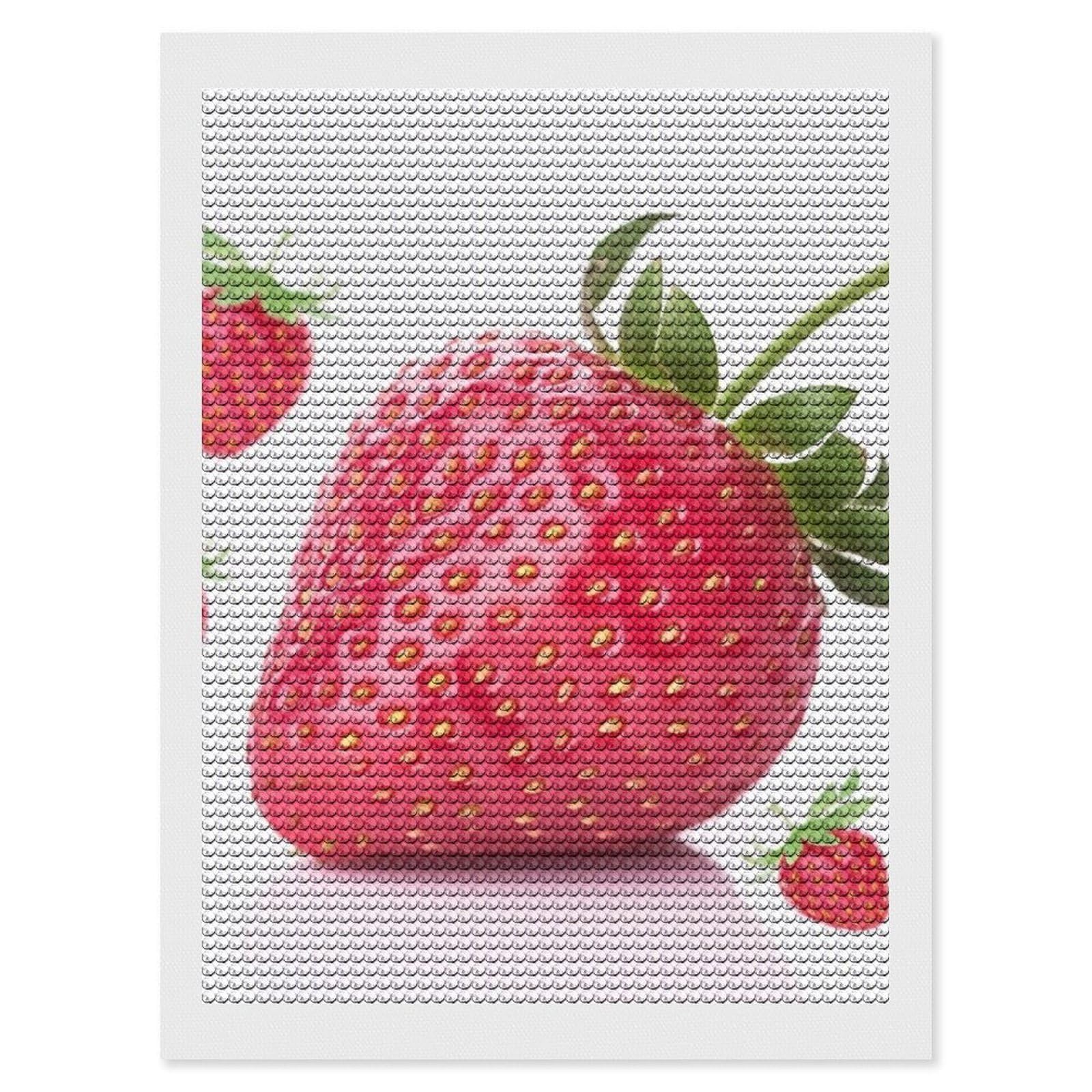 Strawberry Diamond Art Kits for Adults, DIY 5D Diamonds Painting Kits for Beginner, Round Full Drill Diamond Dots Painting, Diamonds Pictures Gem Art and Crafts Wall Decor 12"x16"