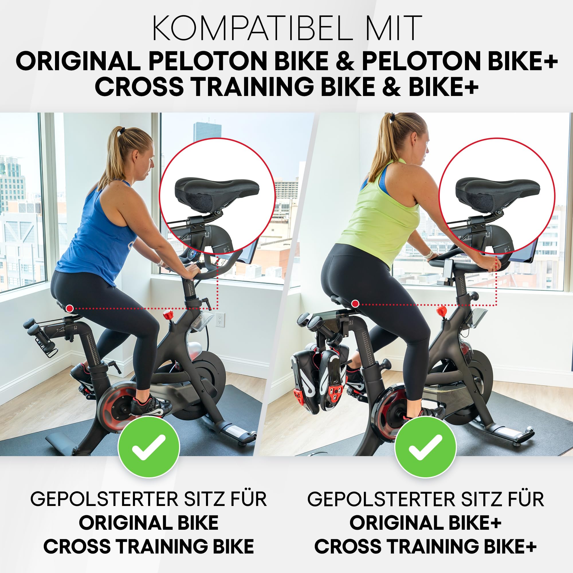 Gepolsterter Sitzbezug für Peloton Bike & Peloton Bike+, Gel-Sitzkissen, ultimativer Komfort für Damen & Herren, Zubehör für Peloton-Fahrräder