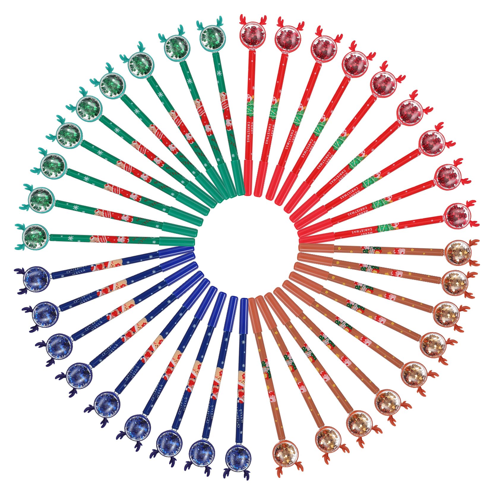 36piezas Bolígrafos De Gel De Colores Navideños Bolígrafos Tinta De Punta Media Escritura Oficina y Escuela