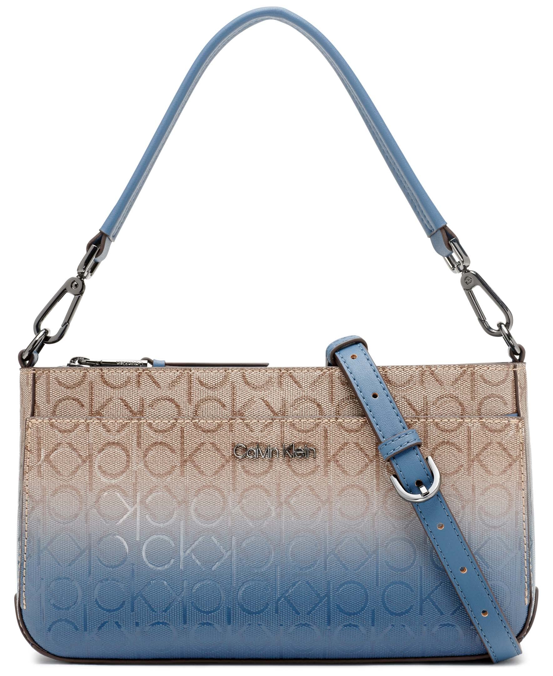 Lucy Triple Compartment Shoulder Bag, Almond/Taupe Multi Embossed